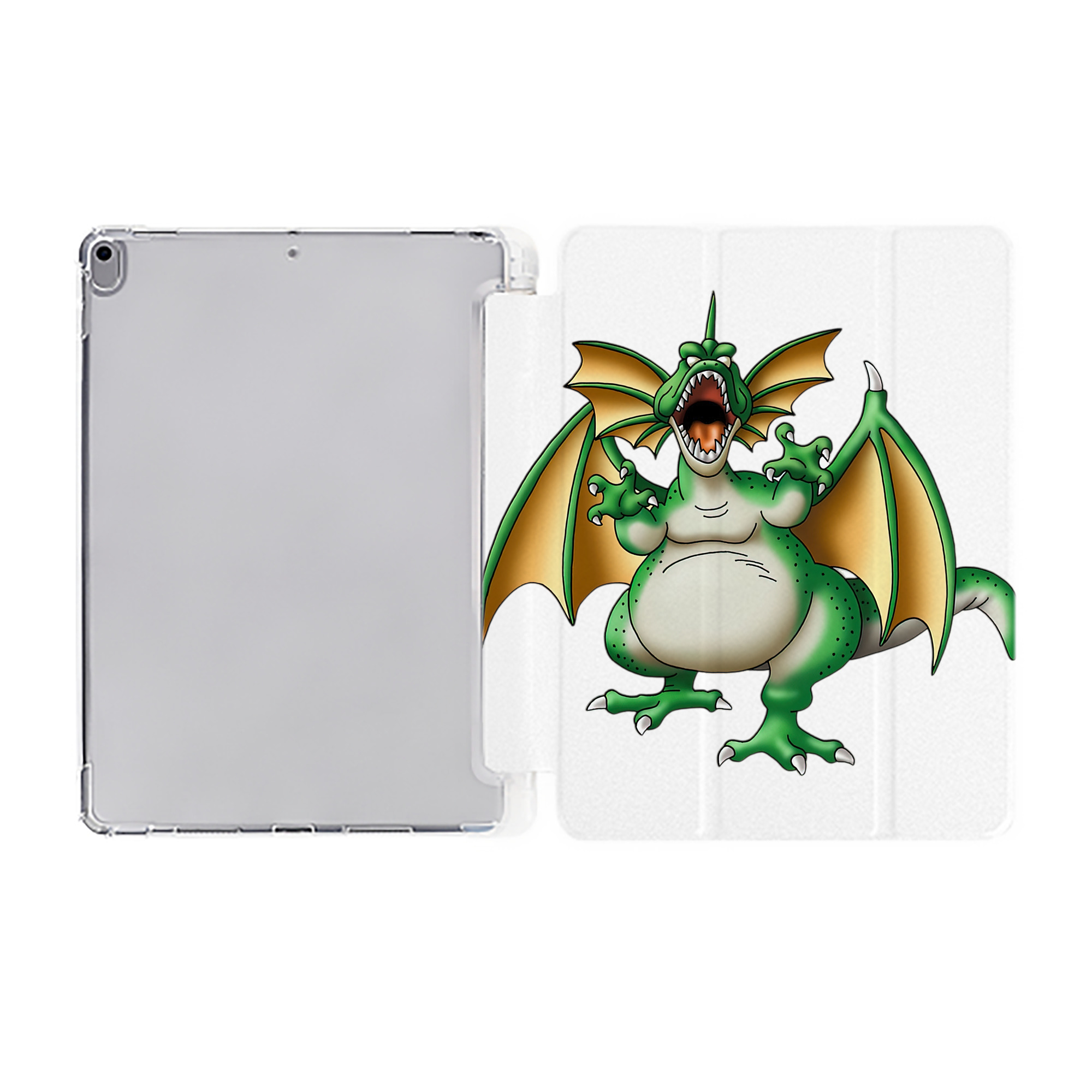（画像用） ドラゴンクエスト Doragon Kuesuto Dragon Quest IPad ケース ペン収納付き 三つ折りスタンド PUレザー×シリコン 対応機種9.5/10.5/10.9インチ